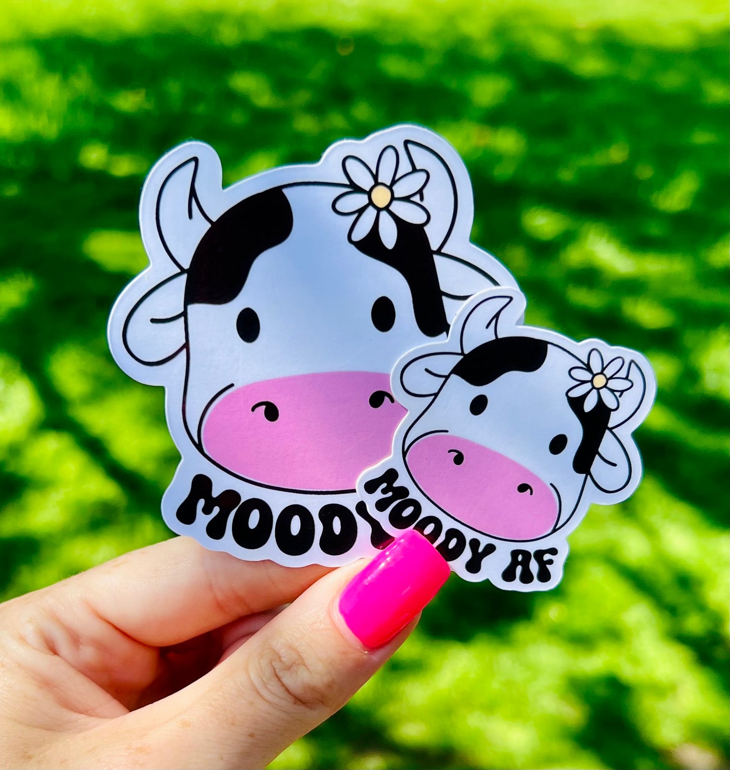 Moody AF Cow Vinyl Sticker