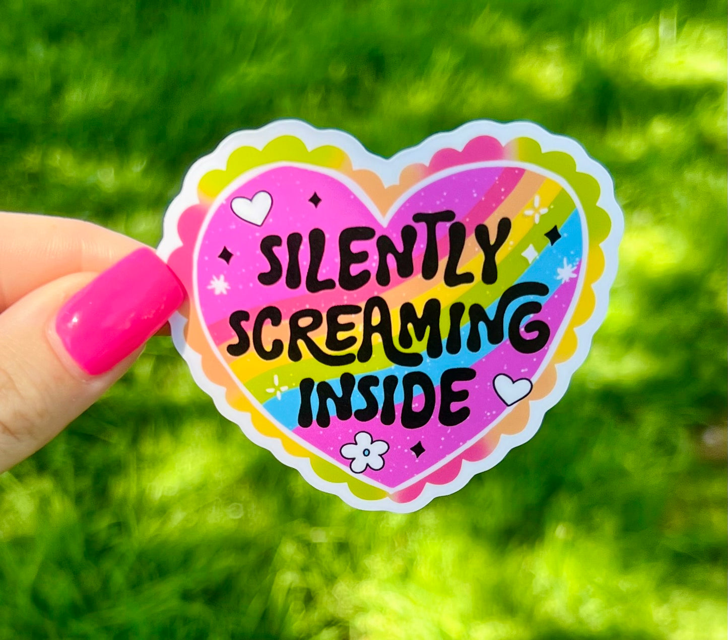 Silently Screaming Inside Vinyl Sticker