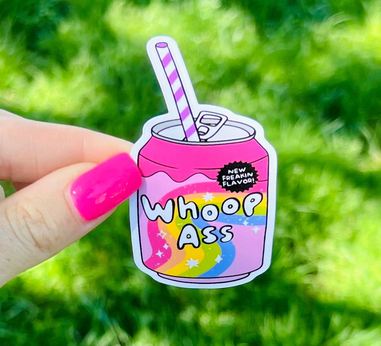 Can of Whoop Ass Vinyl Sticker