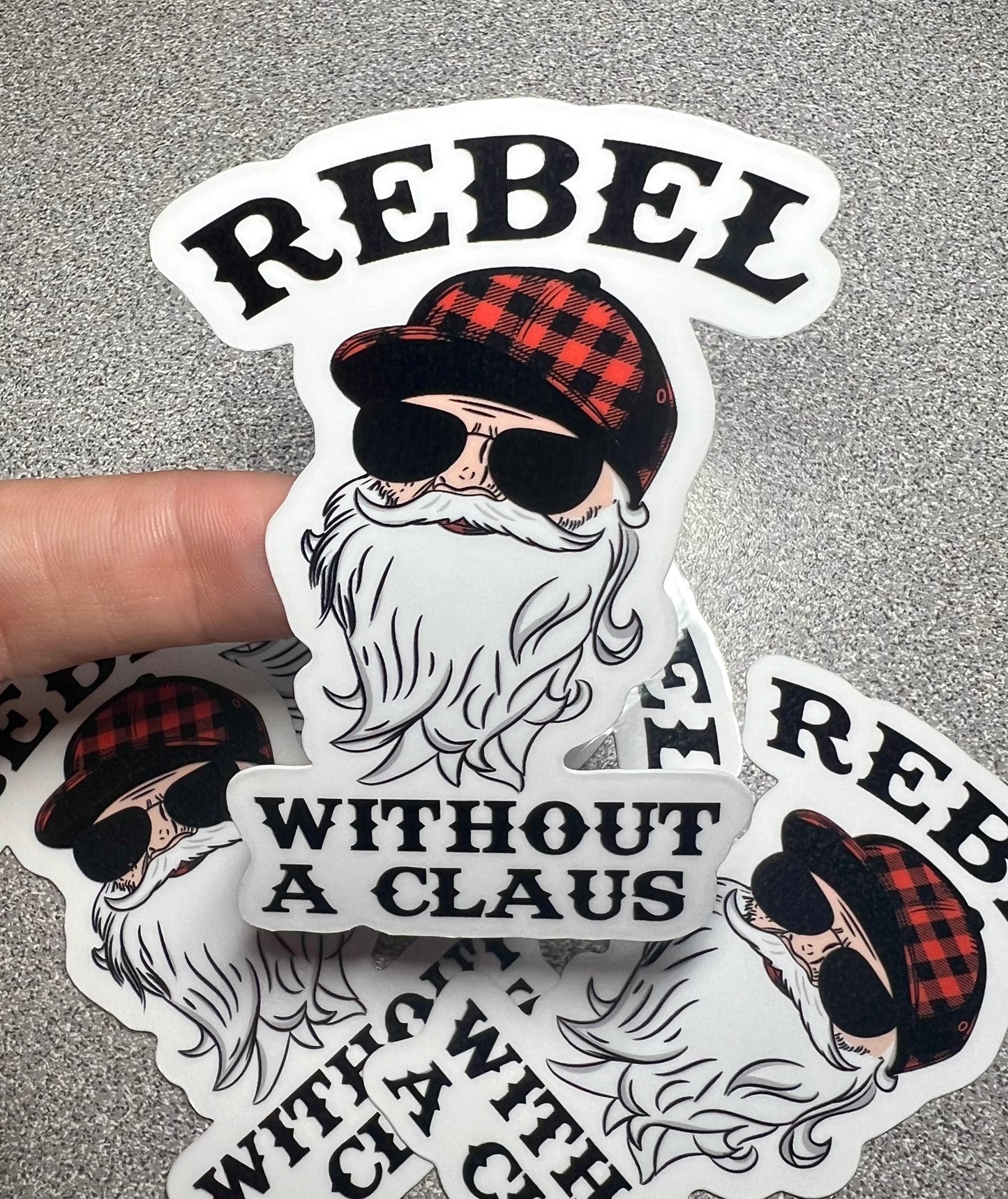 Rebel Without a Claus Vinyl Sticker