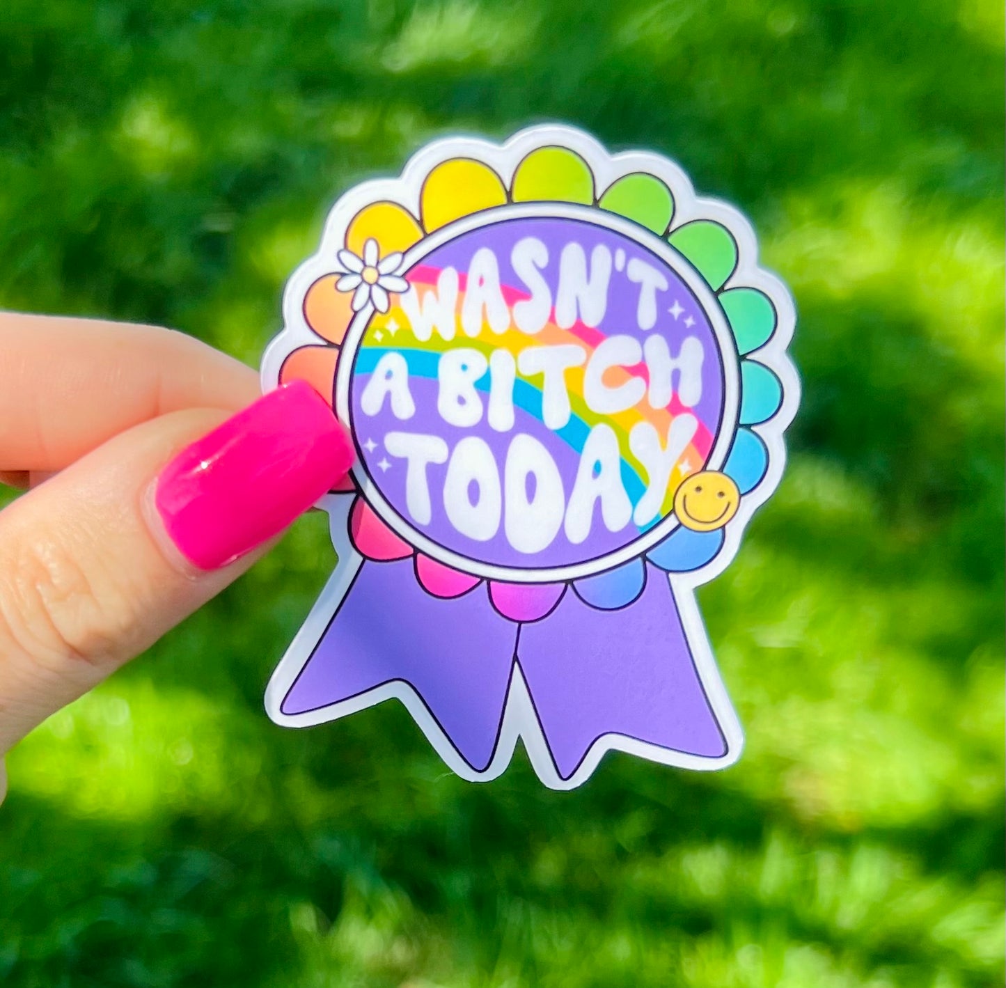 Wasn't A Bitch Ribbon Vinyl Sticker