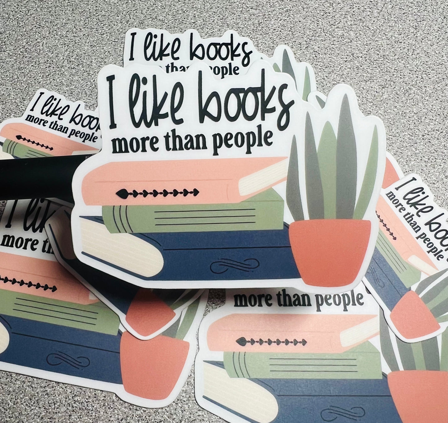 I Like Books More Than People Vinyl Sticker