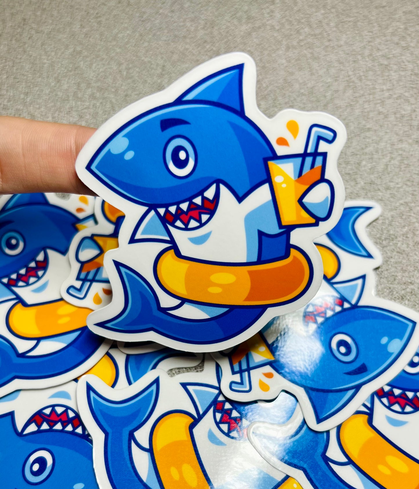 Cartoon Shark Vinyl Sticker