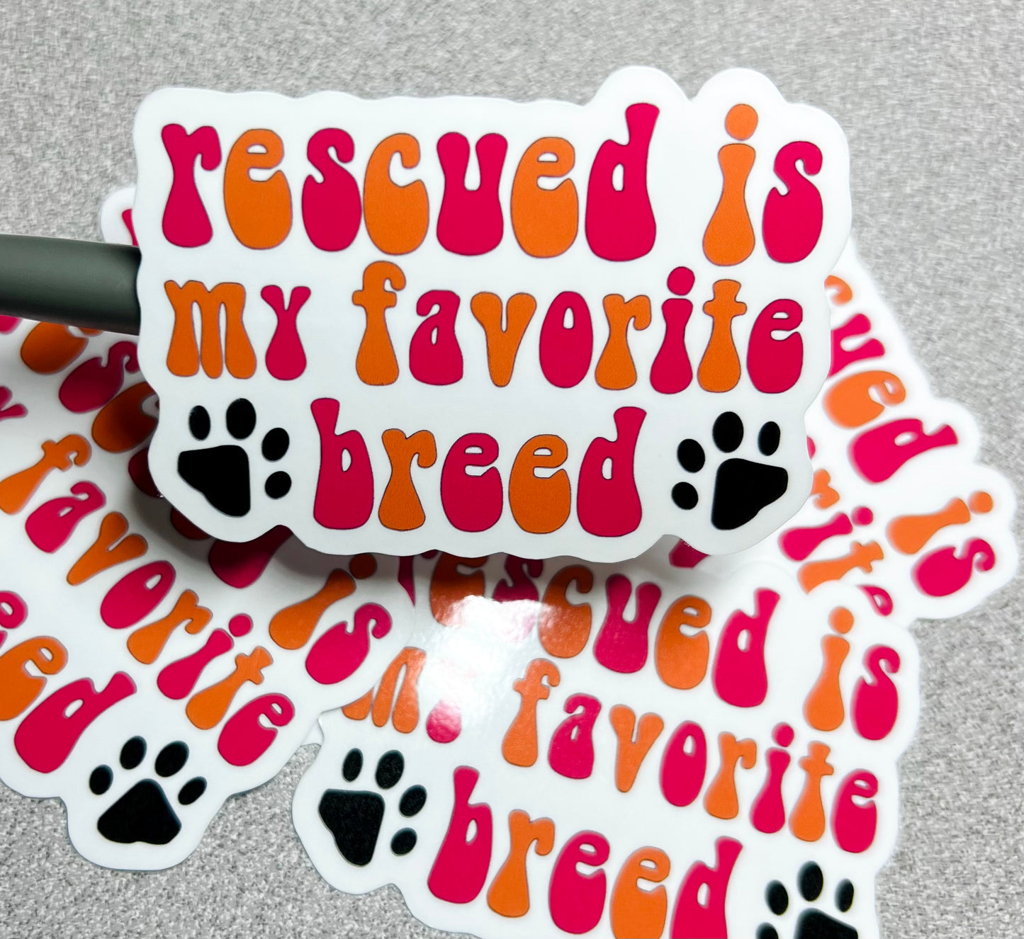 Rescued Favorite Breed Vinyl Sticker