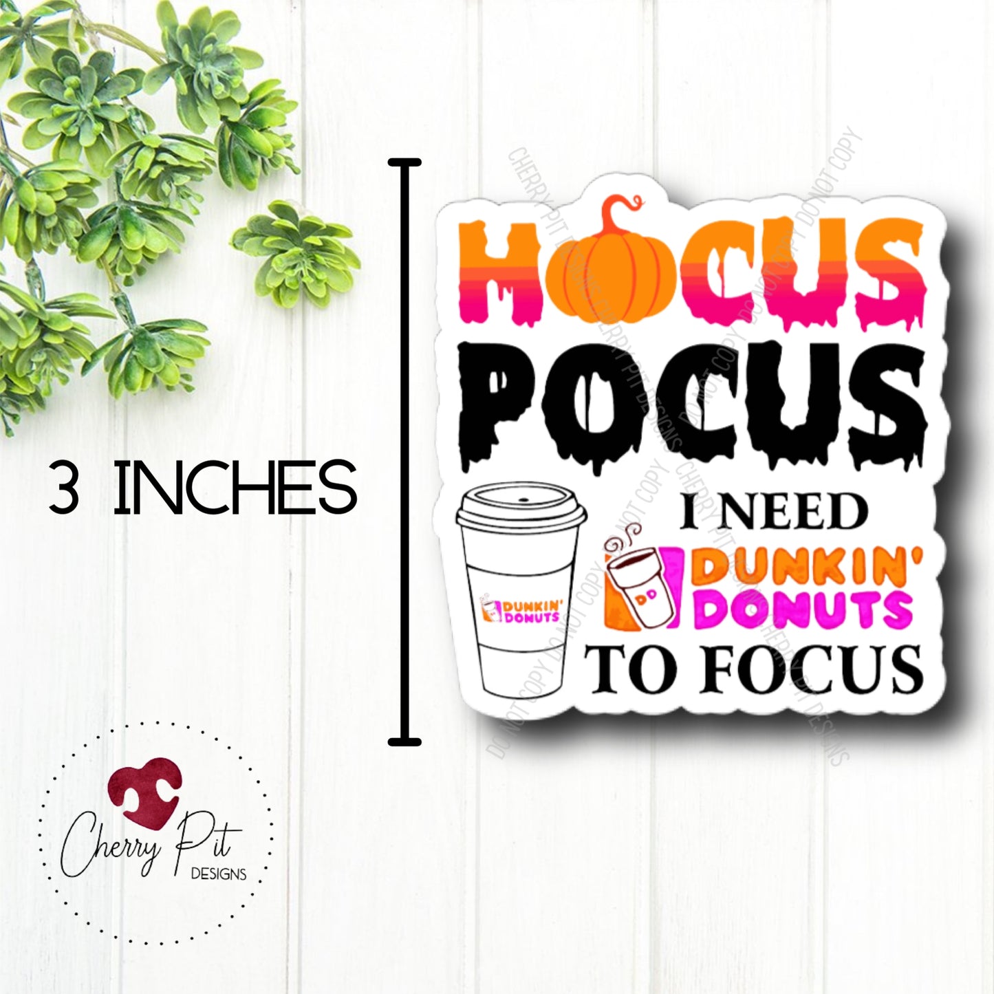 Hocus Pocus Dunkin Vinyl Sticker Decal - Cherry Pit Designs