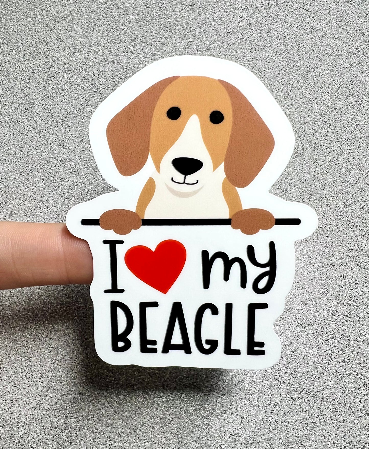 Beagle Love Vinyl Sticker