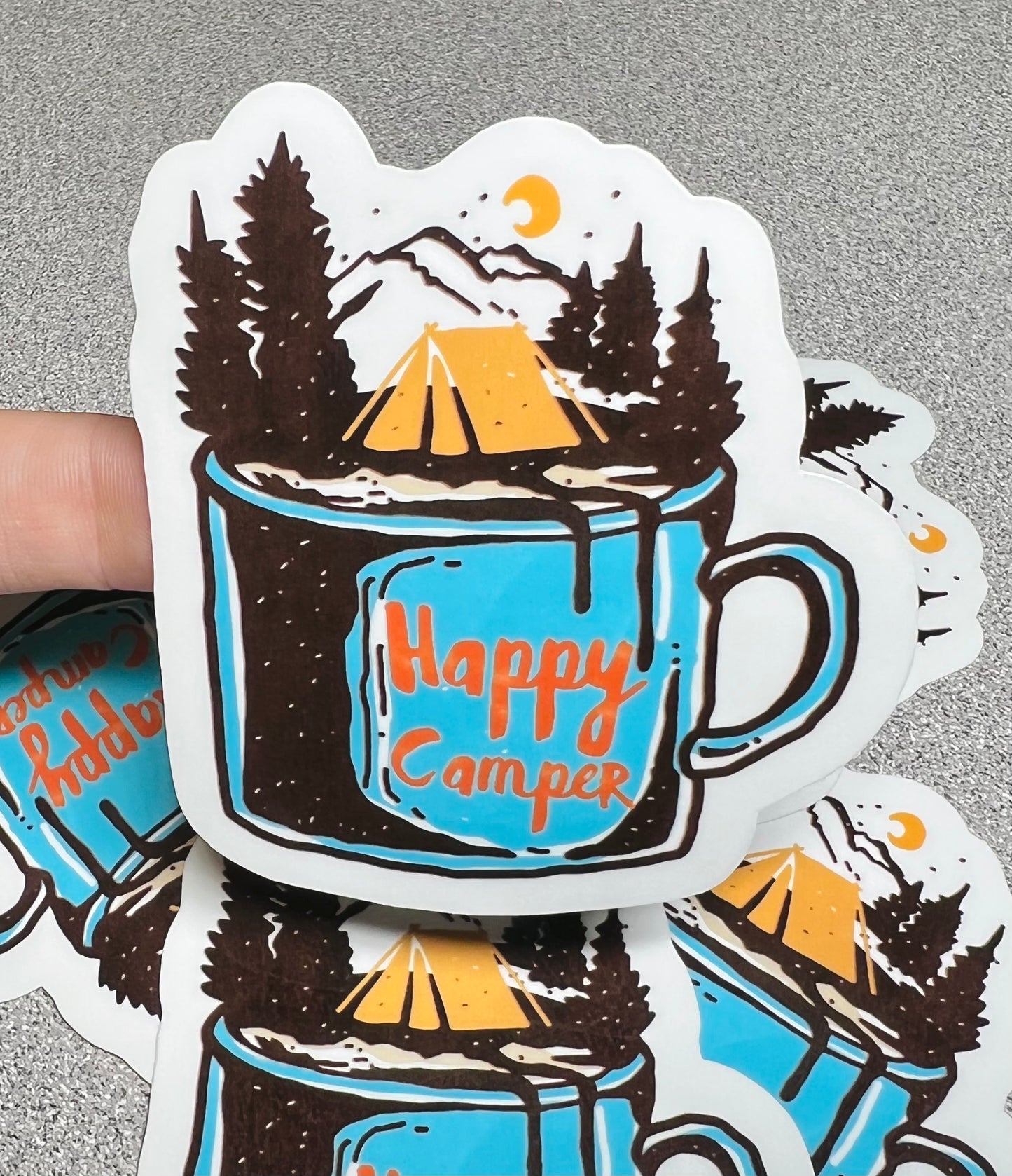 Happy Camper Mug Vinyl Sticker