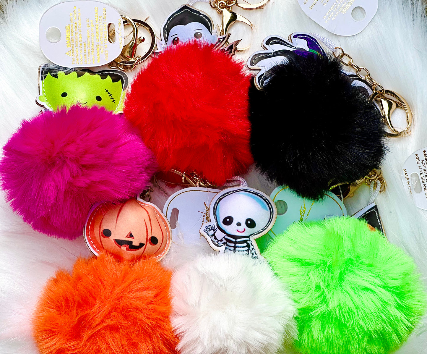 Halloween Character Pom Keychain