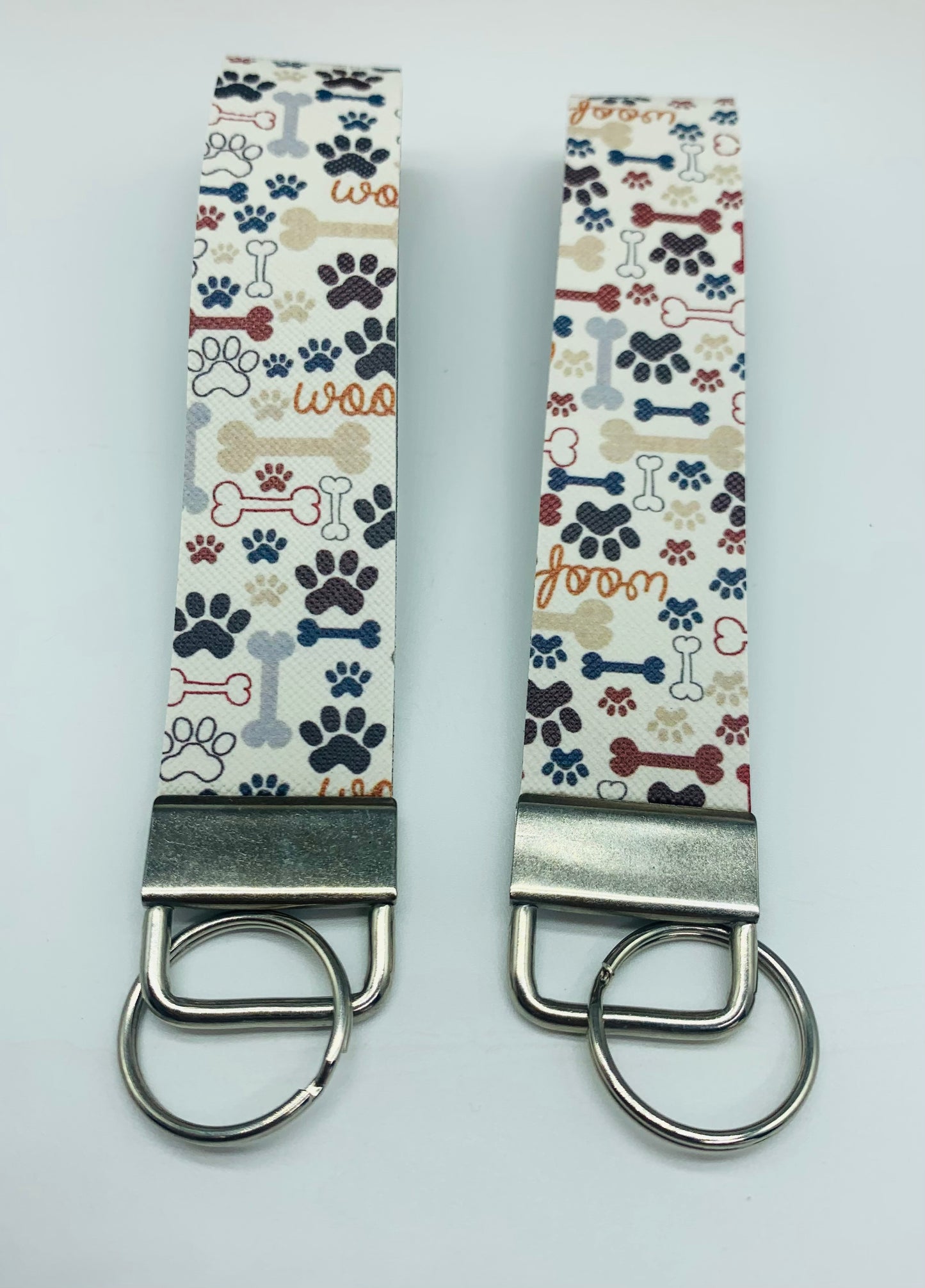 Woof Paw Bone Faux Leather Key Fob Wristlet - Scent Tree Studio