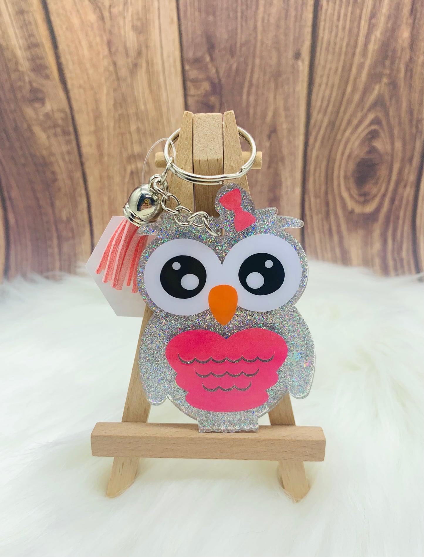 Coral Owl Keychain - 3 Inch - Scent Tree Studio