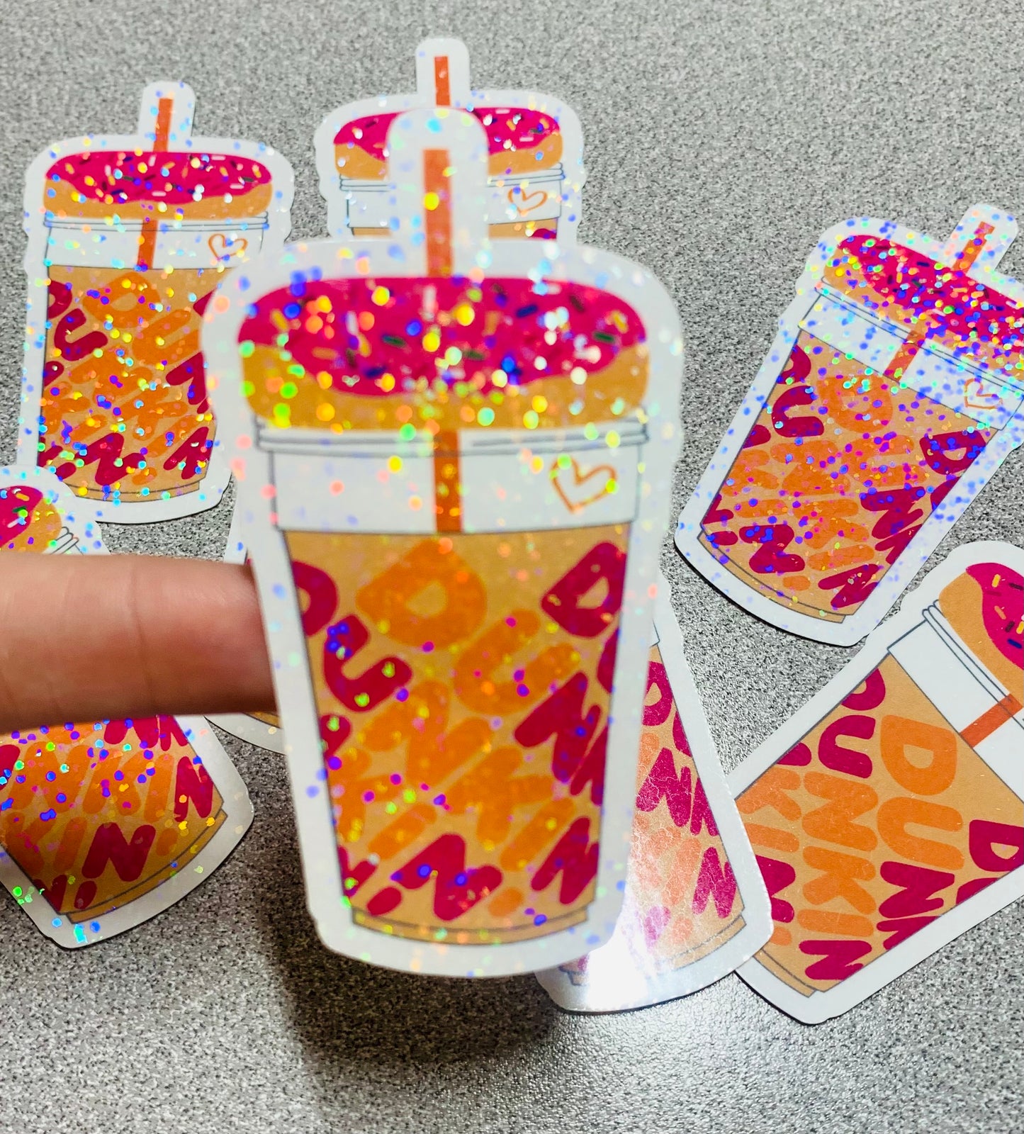 Dunkin’ Iced Coffee Holographic Vinyl Sticker - Scent Tree Studio