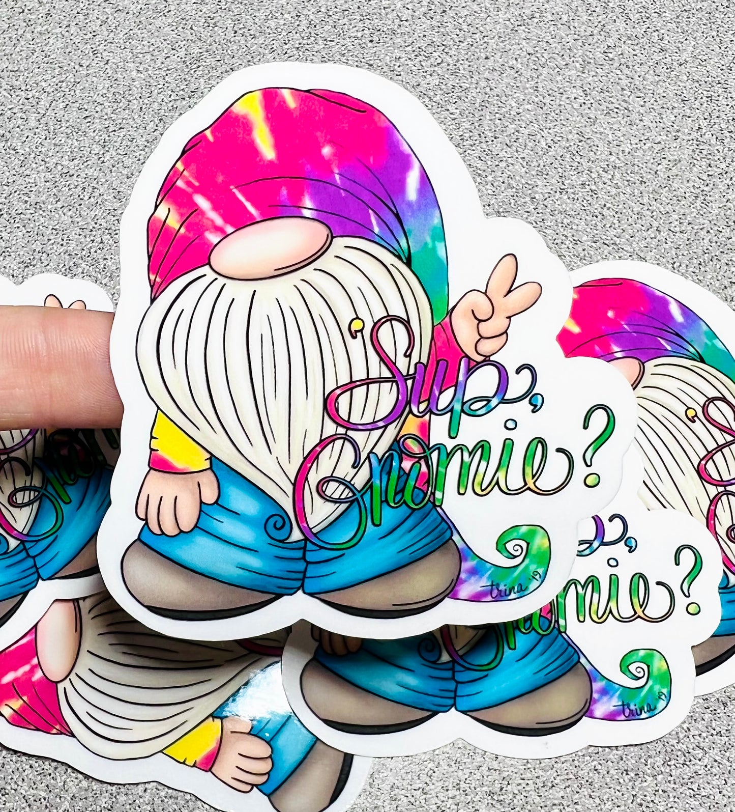 Sup Gnomie Gnome Vinyl Sticker - Scent Tree Studio