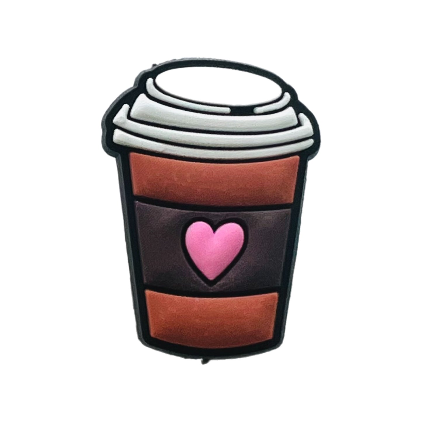 Coffee Heart Shoe Charm