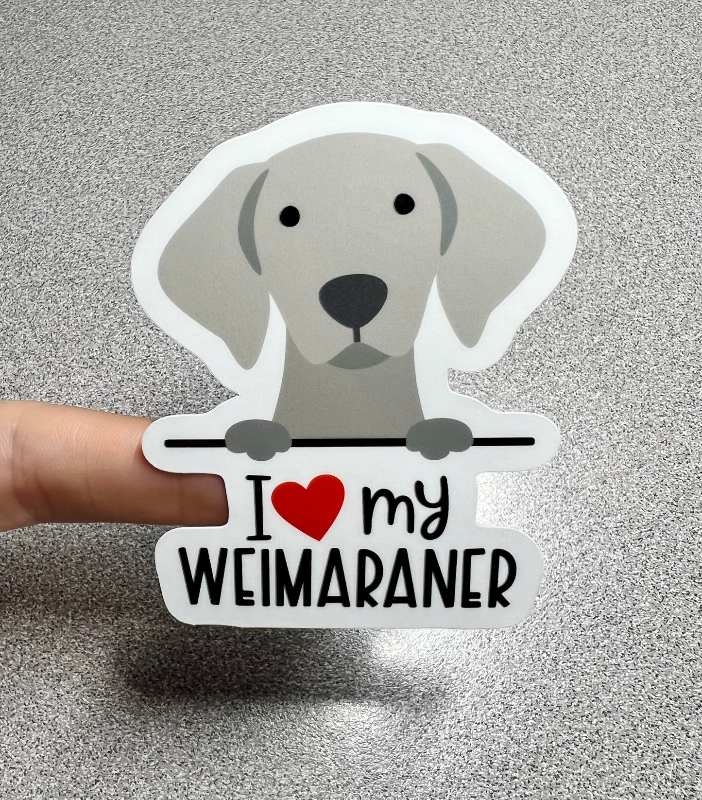 Weimaraner Love Vinyl Sticker