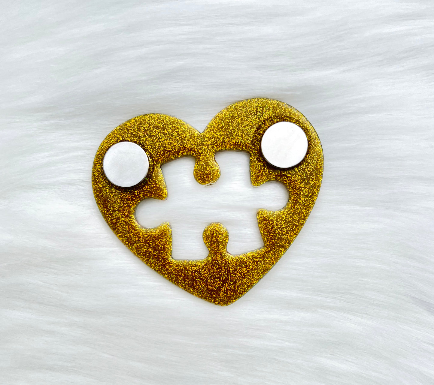 Puzzle Piece Heart Magnet - 3 Inch - Cherry Pit Designs