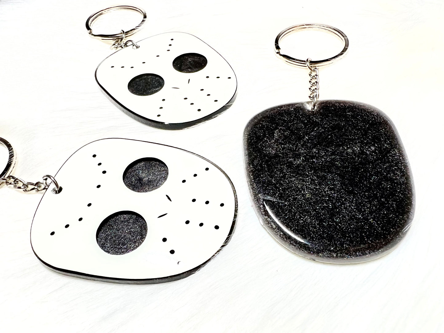 GLOW Hockey Mask Keychain AND Skeleton Pen SET