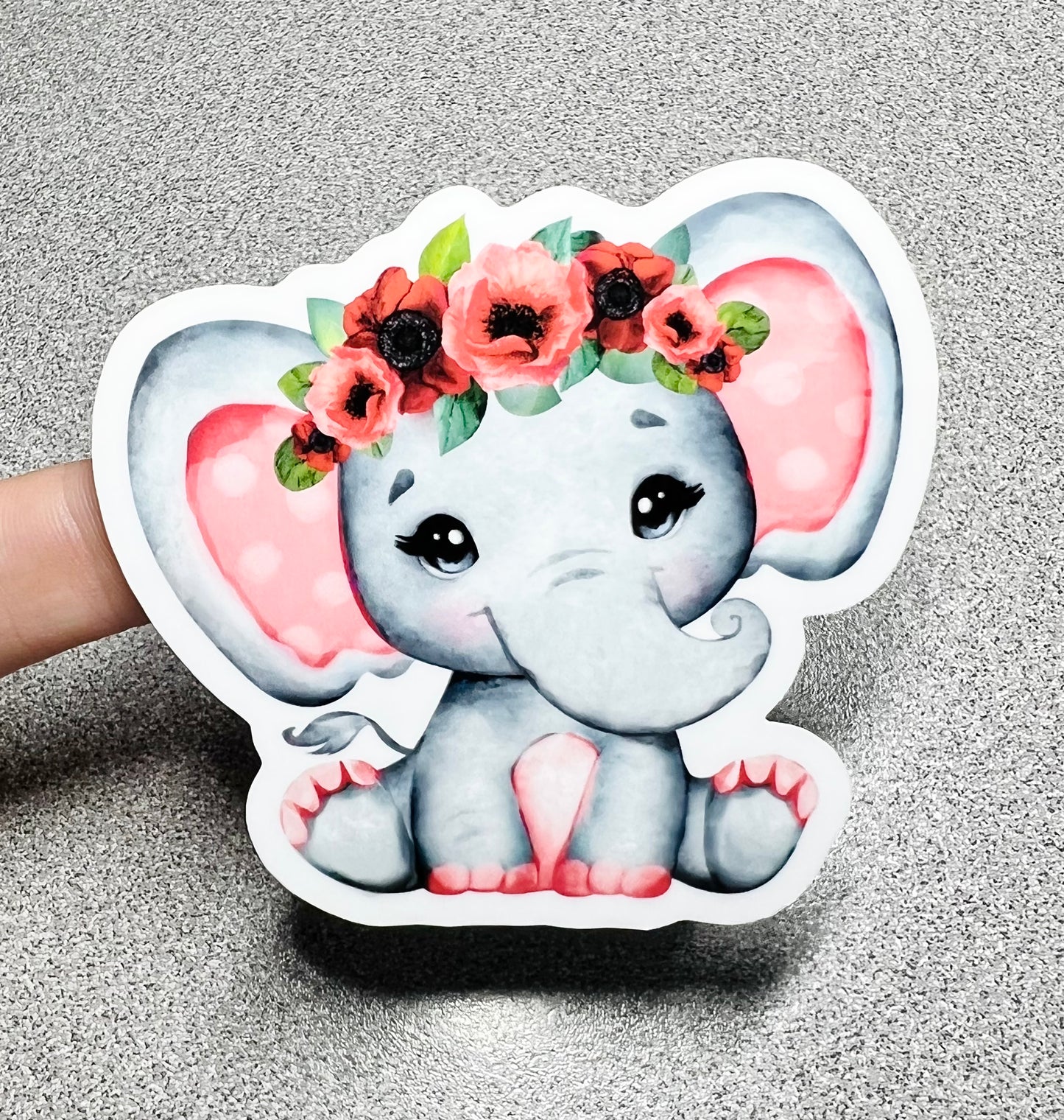 Floral Elephant Vinyl Sticker Decal - Cherry Pit Designs