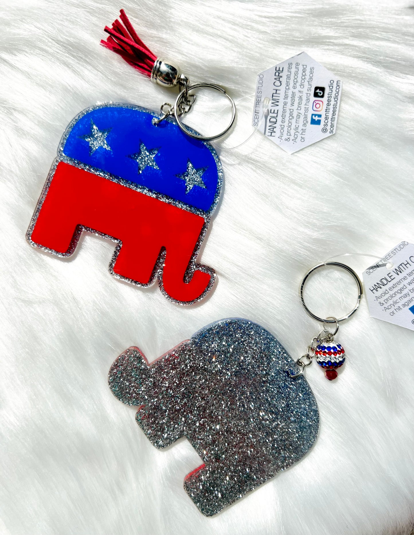 Republican Elephant Keychain - 3 Inch - Scent Tree Studio