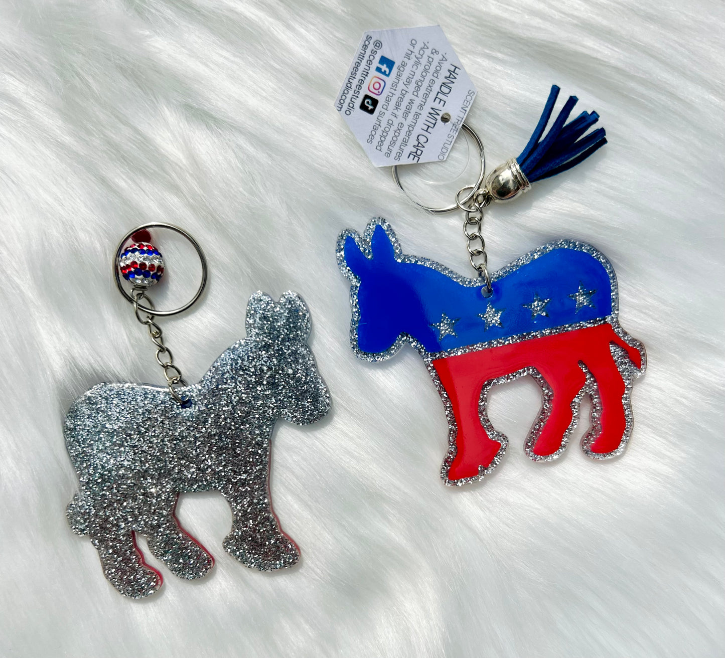 Democrat Donkey Keychain - 3 Inch - Scent Tree Studio