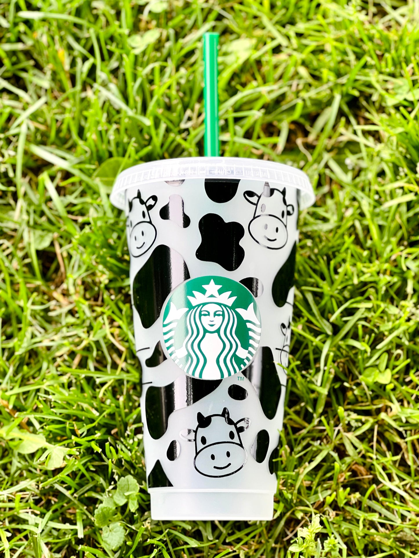 Cow Print Starbucks Cold Cup - Cherry Pit Designs