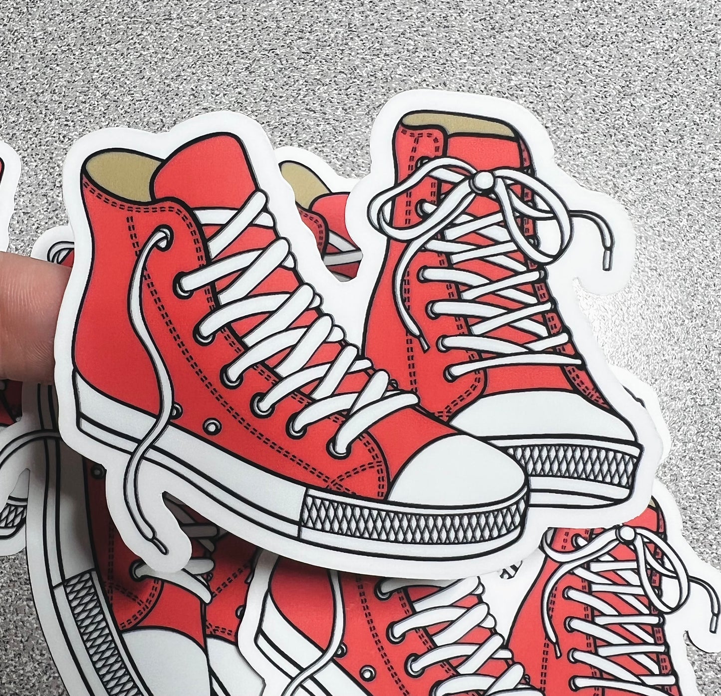 Red Chucks Converse Vinyl Sticker Decal - Scent Tree Studio