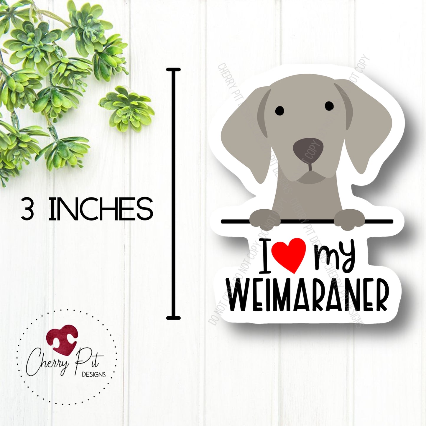 Weimaraner Love Vinyl Sticker