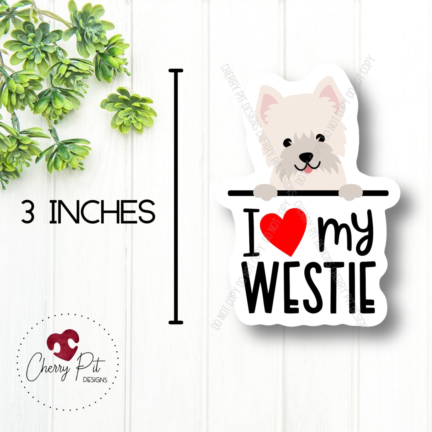 Westie Love Vinyl Sticker