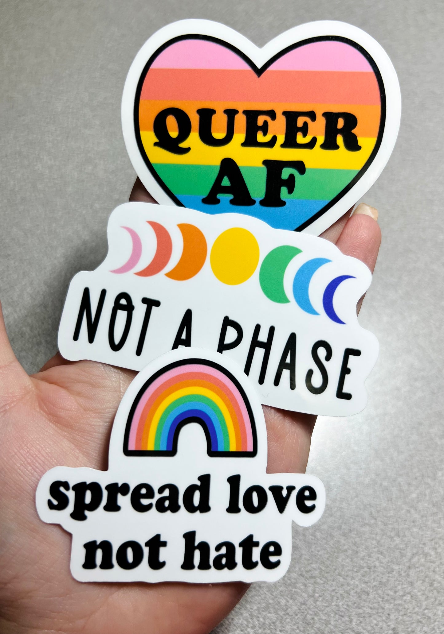 Rainbow Pride Vinyl Sticker Decal PACK - Cherry Pit Designs