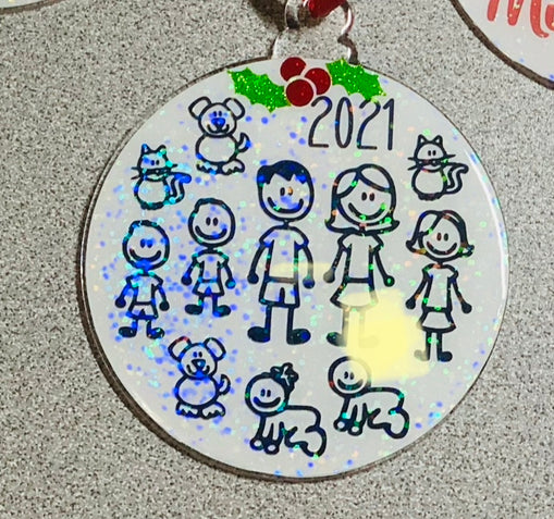 Stick Figure Family Ornament