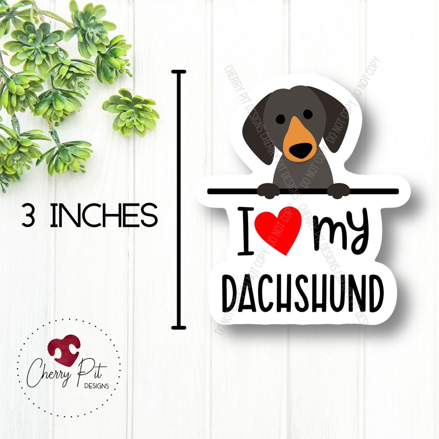 Dachshund Love Vinyl Sticker