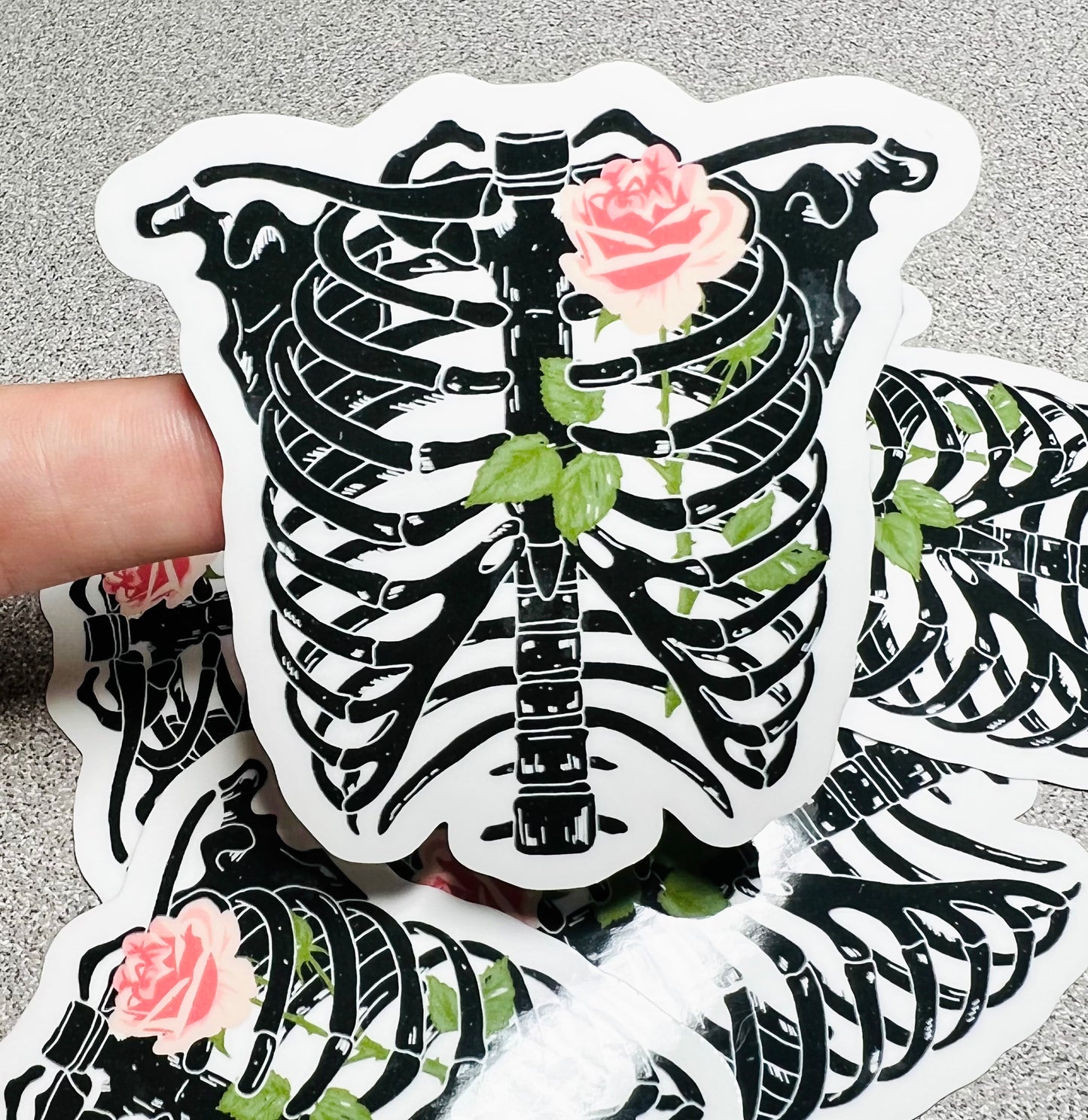 Rib Cage Floral Vinyl Sticker