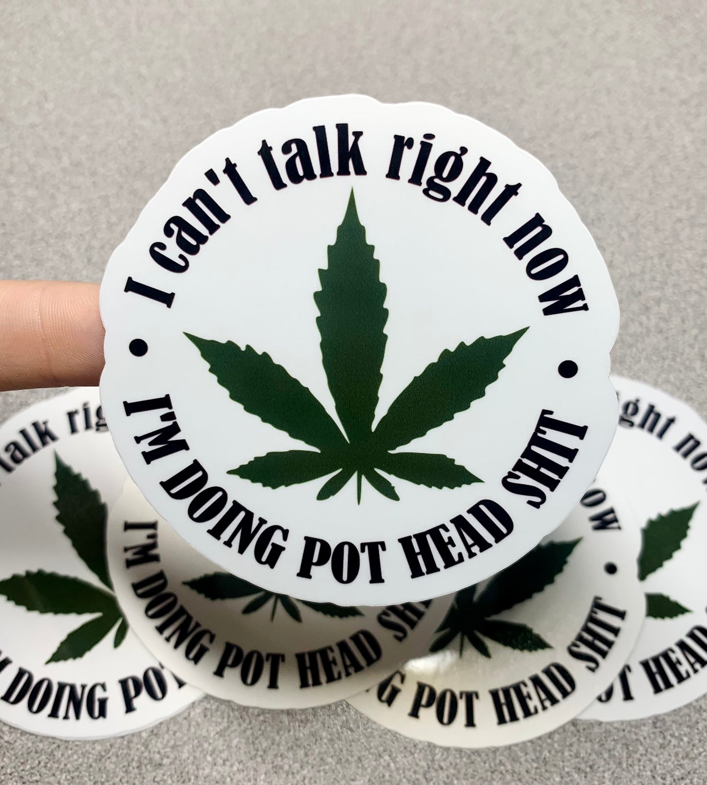 Can’t Talk Pot Head Vinyl Sticker - Scent Tree Studio