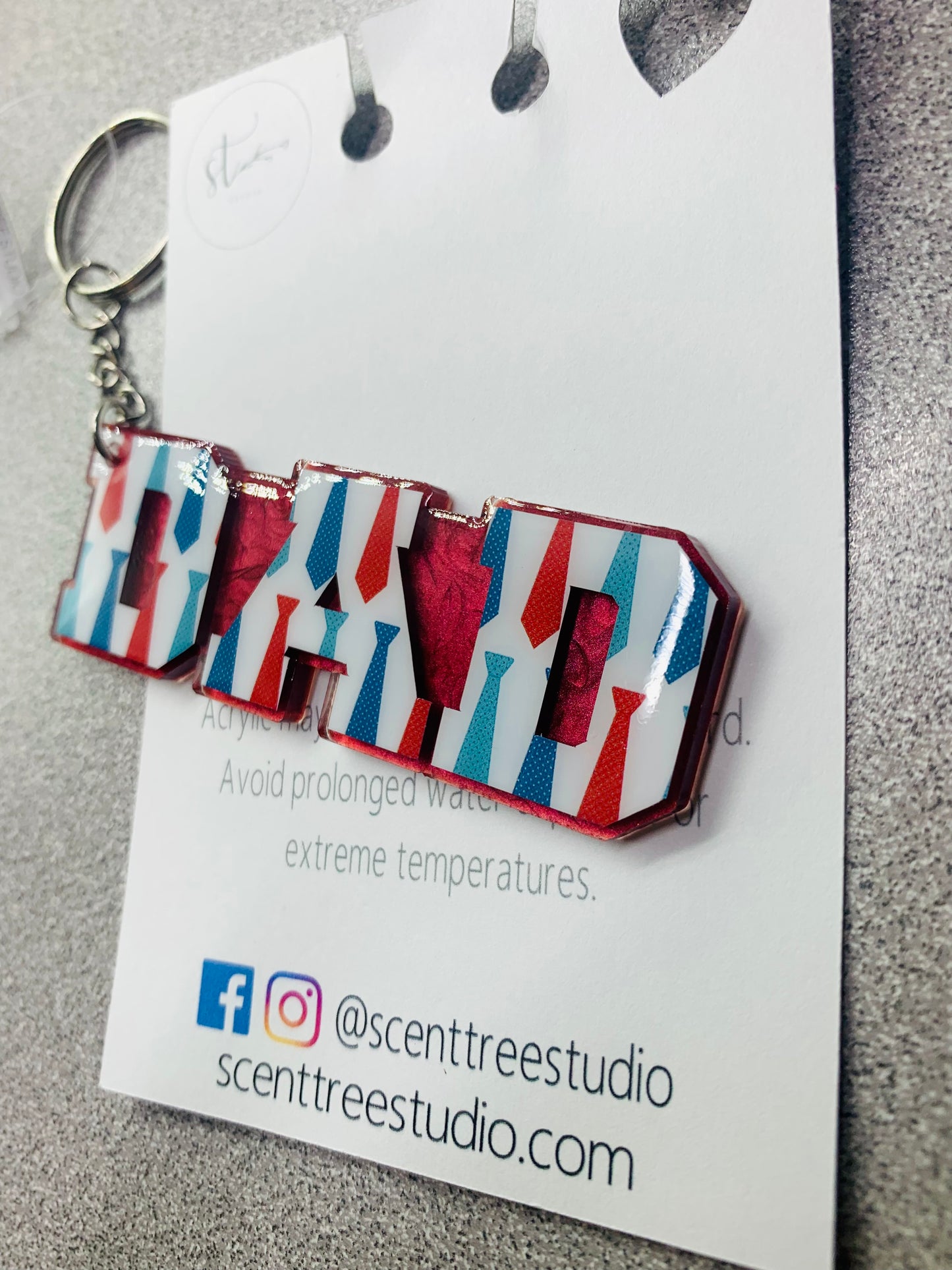 Dad Neck Tie Keychain - 3 Inch - Scent Tree Studio