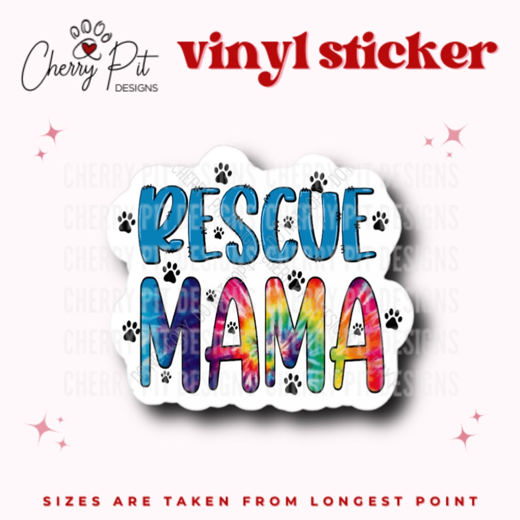 Rescue Mama Vinyl Sticker - Blue - Cherry Pit Designs