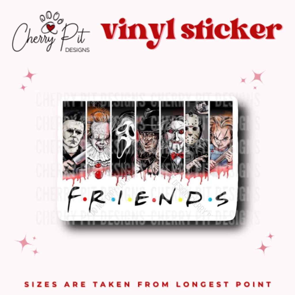 Horror Friends Vinyl Sticker - Cherry Pit Designs