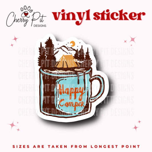 Happy Camper Mug Vinyl Sticker