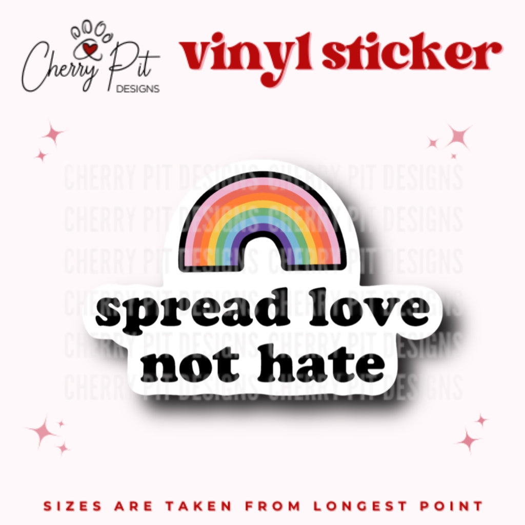 Spread Love Pride Vinyl Sticker - Cherry Pit Designs