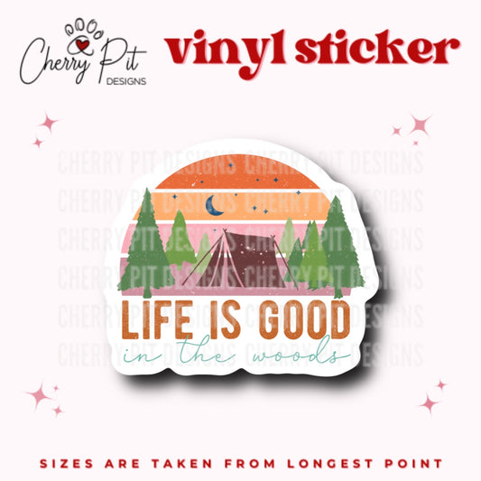 Life is Good Camping Vinyl Sticker