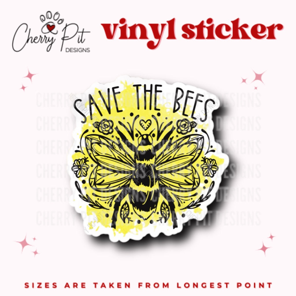 Save the Bees Vinyl Sticker - Cherry Pit Designs