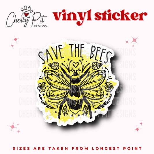 Save the Bees Vinyl Sticker - Cherry Pit Designs