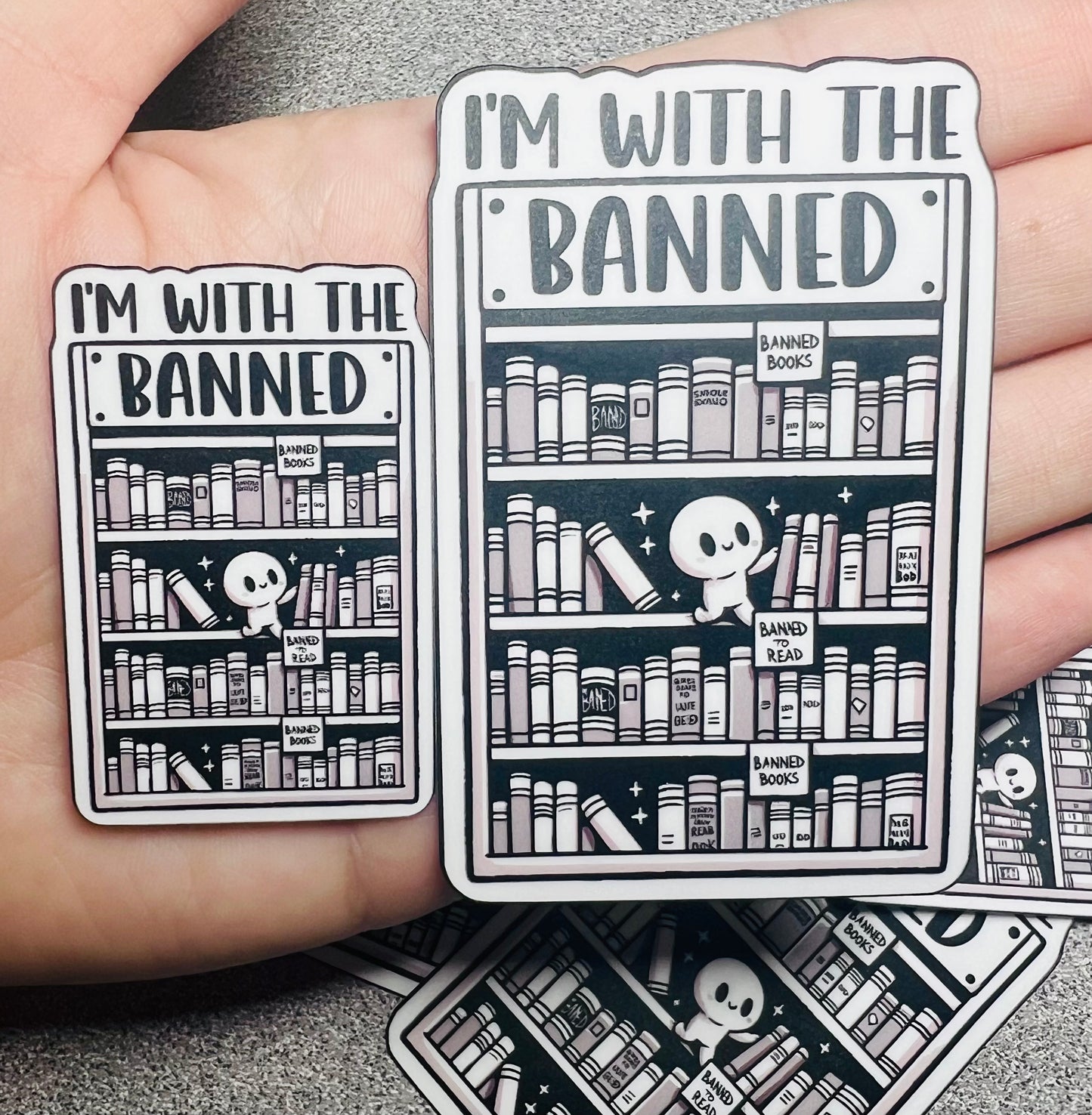 With the Banned Books Vinyl Sticker