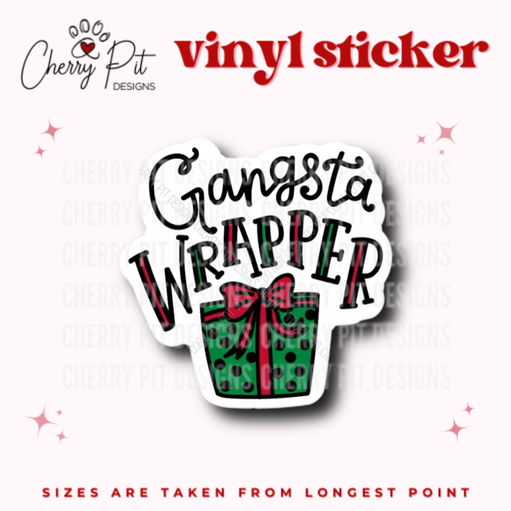 Gangsta Wrapper Holiday Vinyl Sticker - Cherry Pit Designs
