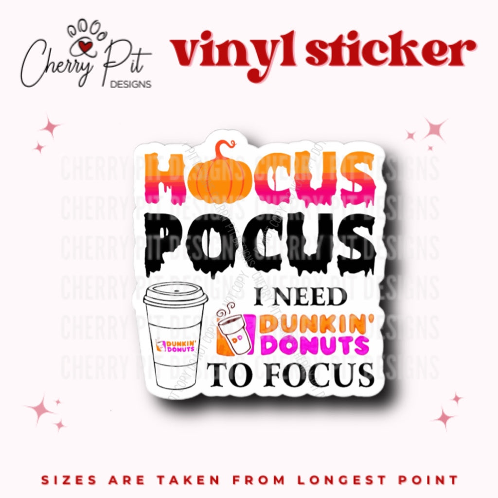 Hocus Pocus Dunkin Vinyl Sticker - Cherry Pit Designs