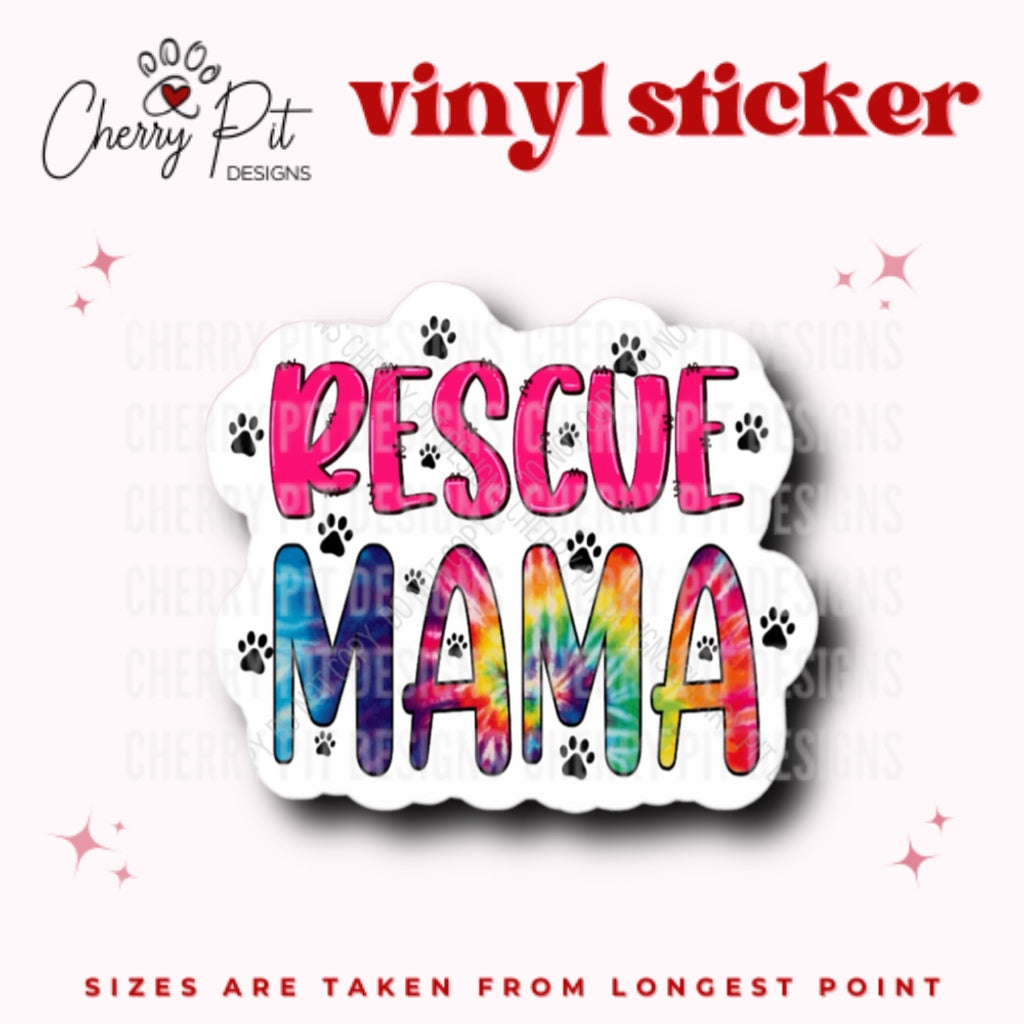 Rescue Mama Vinyl Sticker - Pink - Cherry Pit Designs