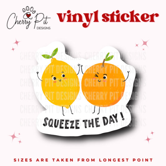 Squeeze the Day Citrus Vinyl Sticker