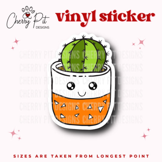 Happy Cactus Vinyl Sticker