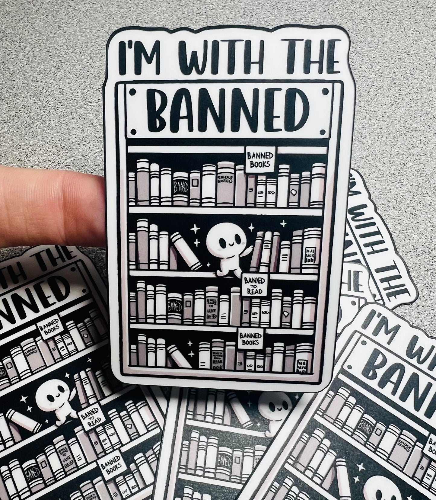 With the Banned Books Vinyl Sticker