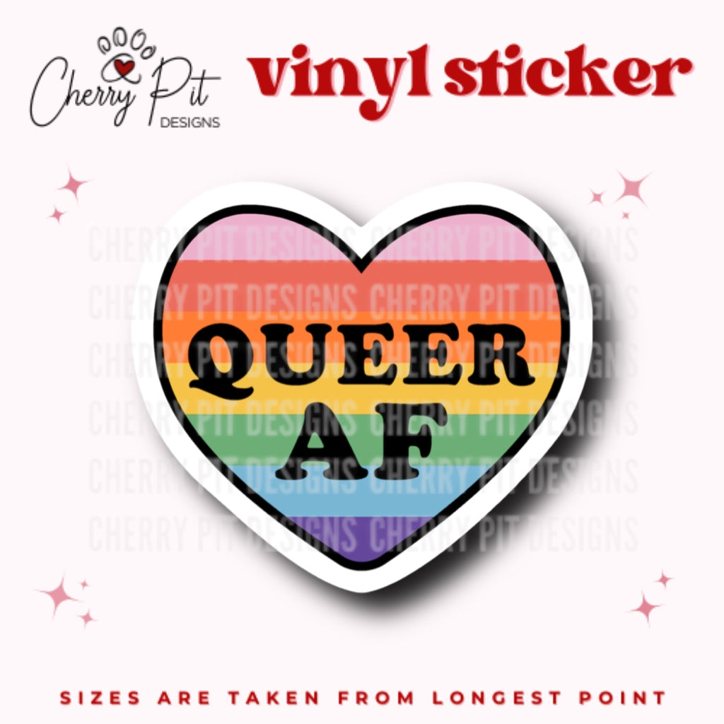 Pride Heart Queer Vinyl Sticker - Cherry Pit Designs