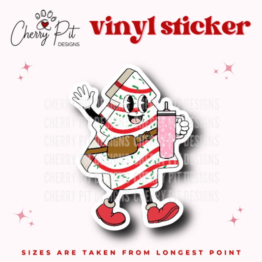 Christmas Cake Stanley Vinyl Sticker