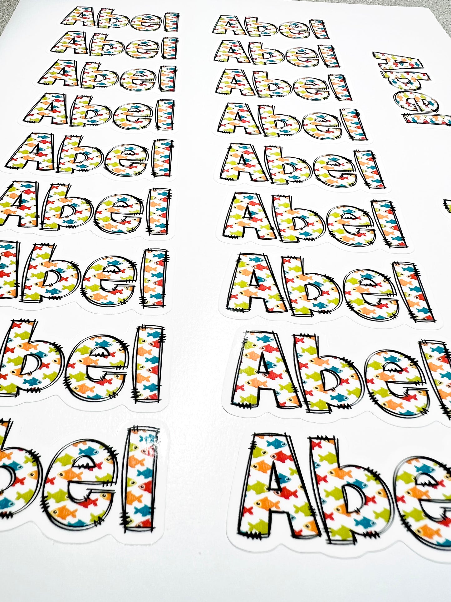 Personalized Name Vinyl Stickers SHEET